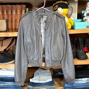 Knoles & Carter Italian Lambskin Leather Bomber Jacket